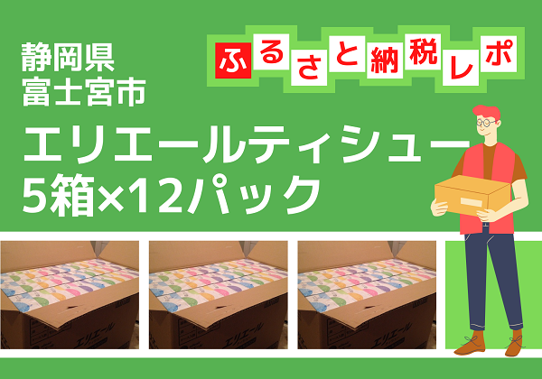 静岡県富士宮市 ふるさと納税 返礼品 エリエールティシュー5箱×12パック