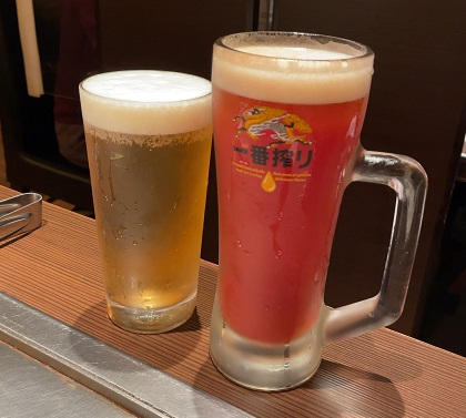 鉄板二百℃ 飲み放題 ビール レッドアイ