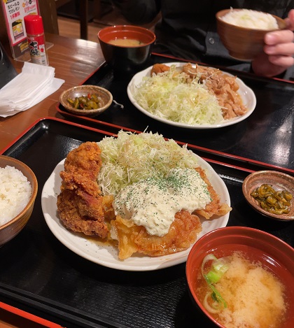 てけてけ ランチ ミックス（唐揚げ＆チキン南蛮）定食 極みの生姜焼き＆やみつき唐揚げ定食