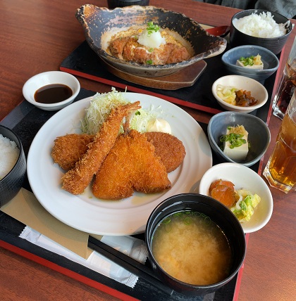 北の味紀行と地酒 北海道 ランチ 日替わり定食 ミックスフライ おろしカツ煮定食