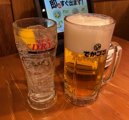 てけてけ アサヒスーパードライ でかブツ レモン酎ハイ