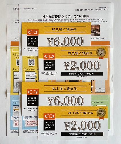クリエイトレストランツホールディングス 株主優待