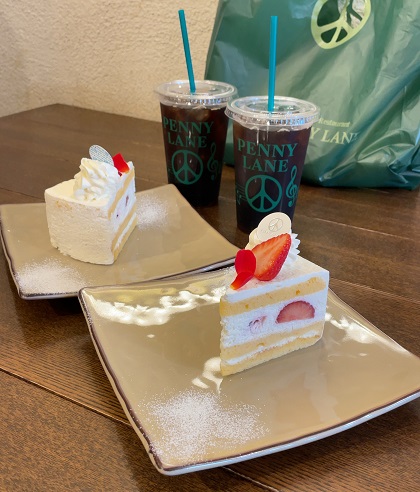宇都宮 ペニーレイン ショートケーキ アイスコーヒー