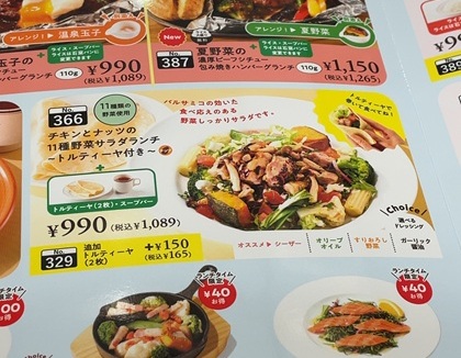 ココス チキンとナッツの11種野菜サラダランチ~トルティーヤ付き~ メニュー