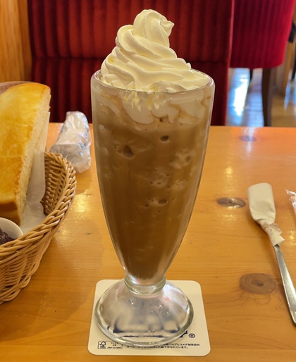 コメダ珈琲店 モーニング フラッペ コーヒー トースト&コメダ特製おぐらあん&バター