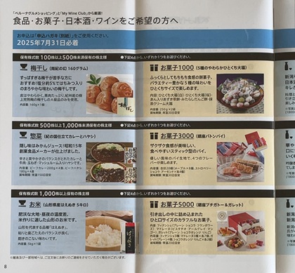 ベルーナ 株主優待 カタログ