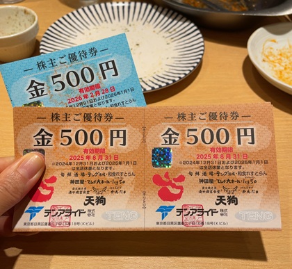 テンアライド 株主優待券