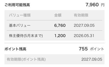 コメカ残高