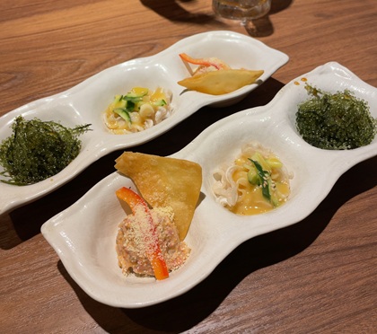 琉球酒場 渋谷ちゃんぷる~ 宴会コース 前菜 琉球前菜三種盛り合わせ