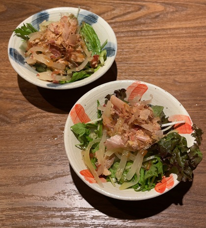 琉球酒場 渋谷ちゃんぷる~ 宴会コース サラダ 青パパイヤとツナのカリカリ梅サラダ