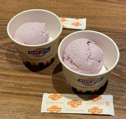 琉球酒場 渋谷ちゃんぷる~ 宴会コース 甘味 ブルーシールアイス 紅イモ