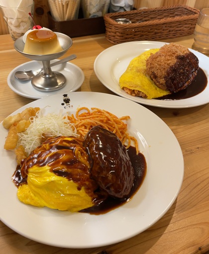 喫茶店 ピノキオ ピノキオプレート オムライスとポークカツ