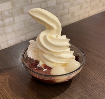 しゃぶ葉 デザート ソフトクリーム 白玉 小豆 ホイップ