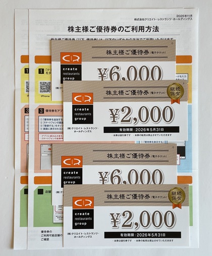 クリエイトレストランツホールディングス 株主優待