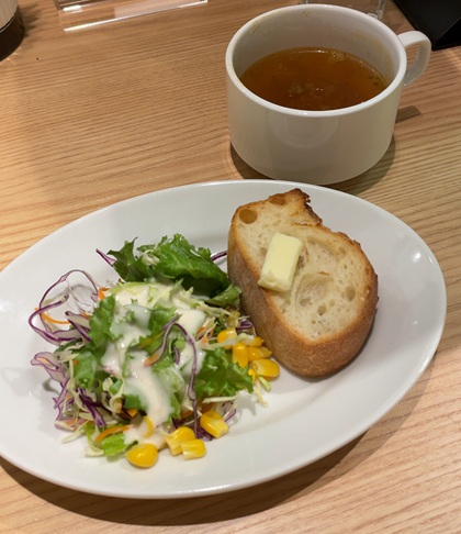 てっぱんのスパゲッティ 新宿センタービル店 平日ランチ スパゲッティ＆トーストランチ トースト＆サラダ スープ