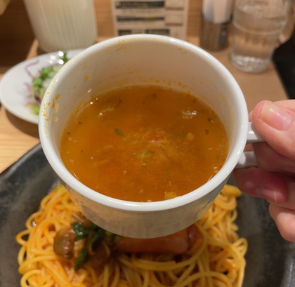 てっぱんのスパゲッティ 新宿センタービル店 平日ランチ スパゲッティ＆トーストランチ スープ