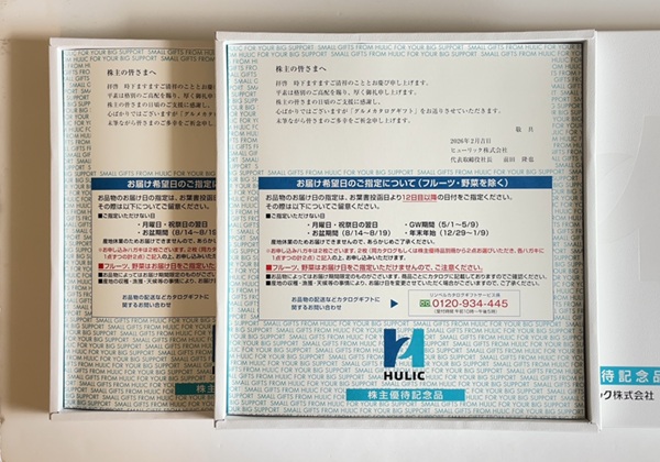 ヒューリック 株主優待