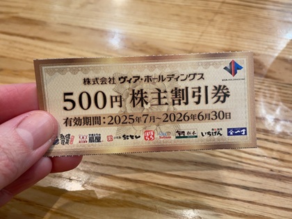 ヴィア・ホールディングス 株主優待券