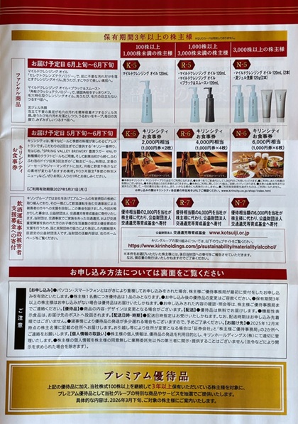 キリンホールディングス 株主優待 2025