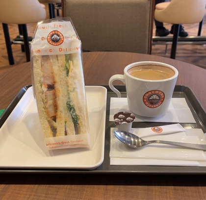 サンマルクカフェ デミカツ&チーズポテトのコンビサンド アメリカンコーヒーS