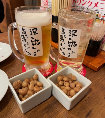 居酒屋 新時代 生中 ハイボール お通し