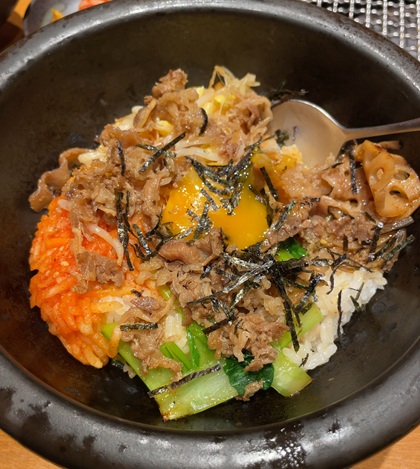 銀座炎蔵 土日祝ランチ 石焼カルビビビンバランチ 石焼カルビビビンバ