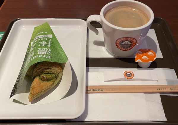 サンマルクカフェ あさマルクカフェ モーニング プレミアム濃密抹茶チョコクロ アメリカンコーヒーS