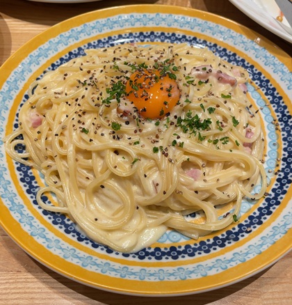 パステルイタリアーナ ペアセット 選べるパスタ＆ピッツァ パステルカルボナーラ 大盛り