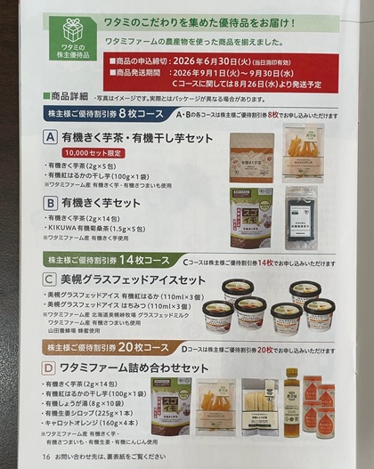 ワタミ 株主優待 ワタミの株主優待品