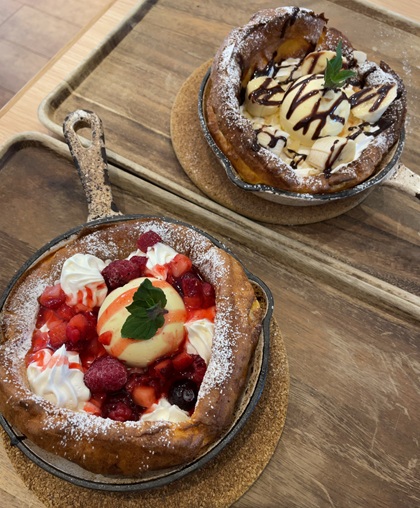 宇都宮 インターパーク TABI CAFE ダッチベイビーチョコ&バナナ ダッチベイビーベリー&ベリー