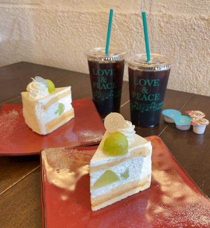 宇都宮 ペニーレイン メロンショートケーキ アイスコーヒー