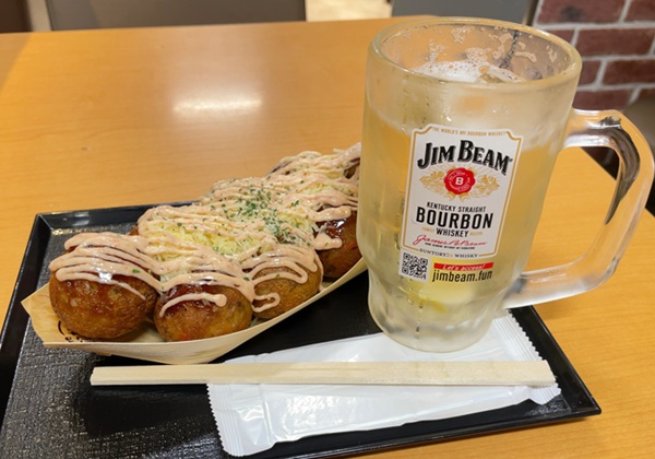 築地銀だこ チーズ明太子 ジムビームハイボール