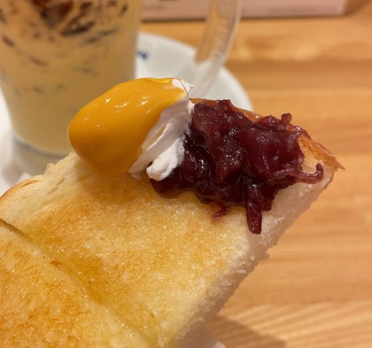 コメダ珈琲店 モーニング お月見ジェリコ 焼き芋 トースト＆コメダ特製おぐらあん＆バター